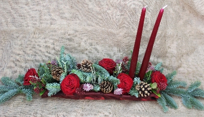Merlot candle centerpiece