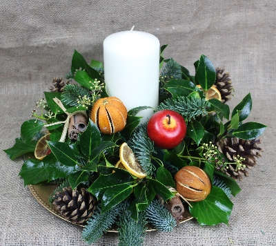 Fruity Plate with pillar candle
