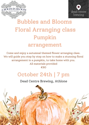Bubbles and Blooms Autumn Pumpkin arrangement class